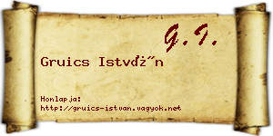 Gruics István névjegykártya